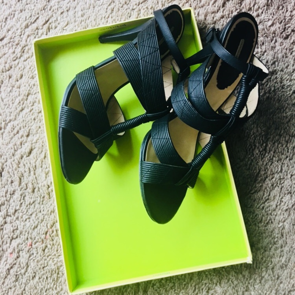 Max Studio waxed Leather Ankle Strap Sandals